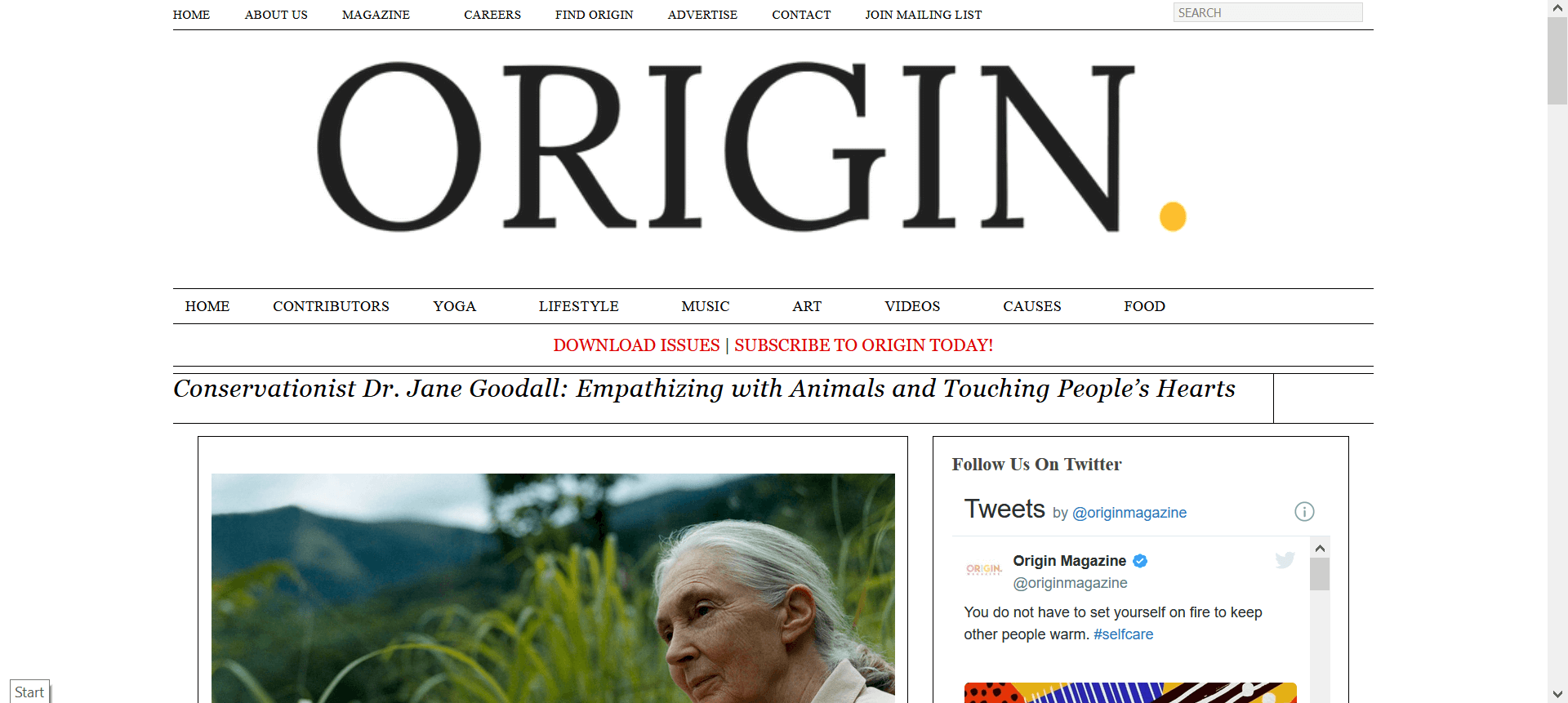 Dr Jane Goodall DBE Interview, Origin Magazine Online